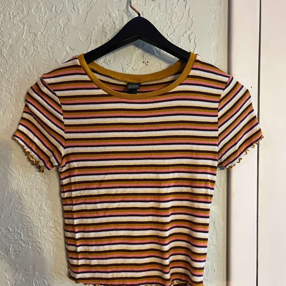 Wild Fable Multicolor Striped Short Sleeve Top